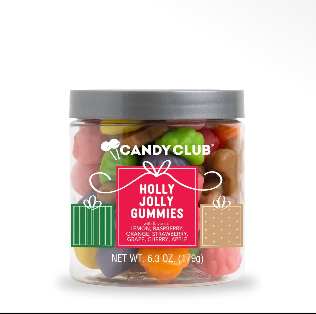 Candy GUMMIES
with flavors of
LEMON, RASPBERRY, ORANGE, STRAWBERRY, GRAPE, CHERRY, APPLE